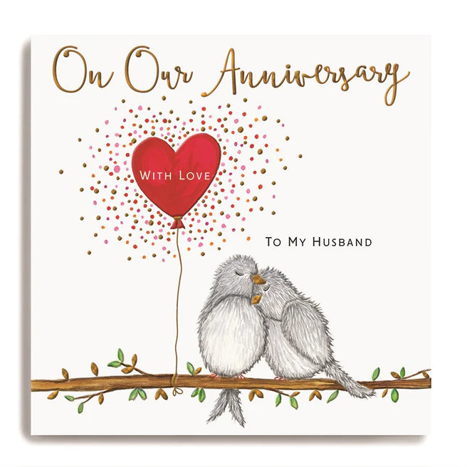 Janie Wilson - Husband Anniversary Two Birds Card
