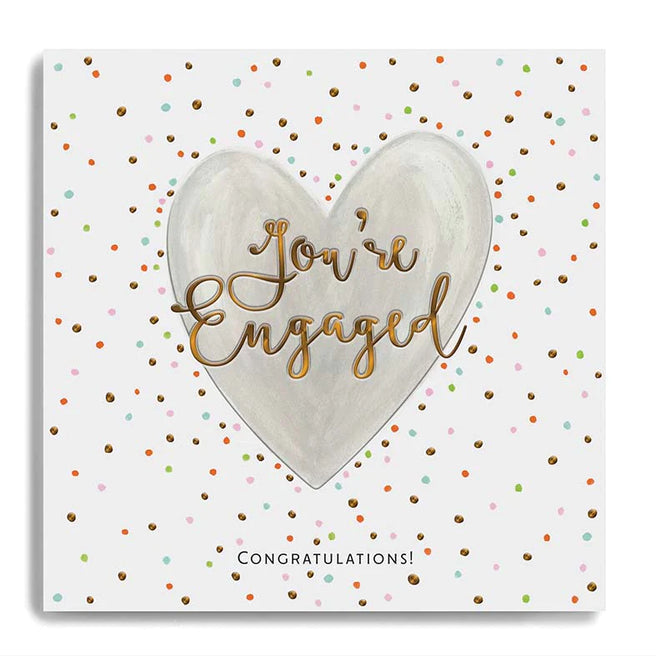 Janie Wilson - You're Engaged Large Heart & Spots Card