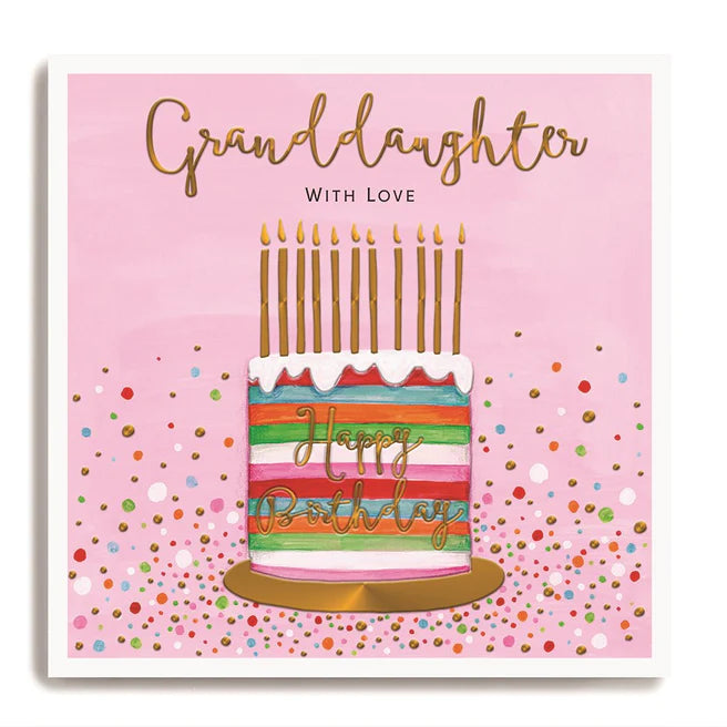 Janie Wilson - Happy Birthday Granddaughter Rainbow Cake Card