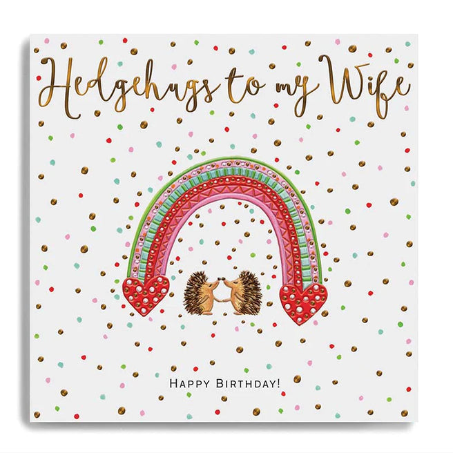Janie Wilson - Hedgehugs to my Wife Birthday Card