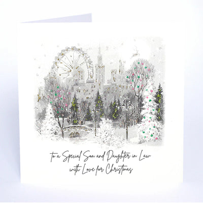 Five Dollar Shake -Special Son & Daughter-in-Law Cityscape Christmas Card