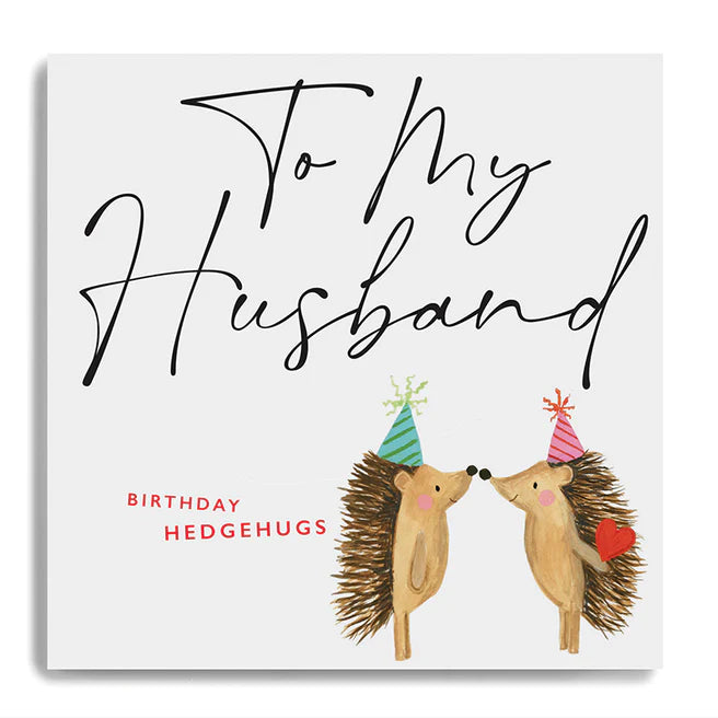 Janie Wilson - Husband Birthday Hedgehugs Small Card