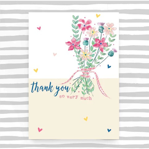 Molly Mae Thank You So Very Much Floral Bouquet Card