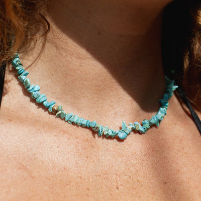 Pineapple Island Blue Lagoon Turquoise Gemstone Necklace
