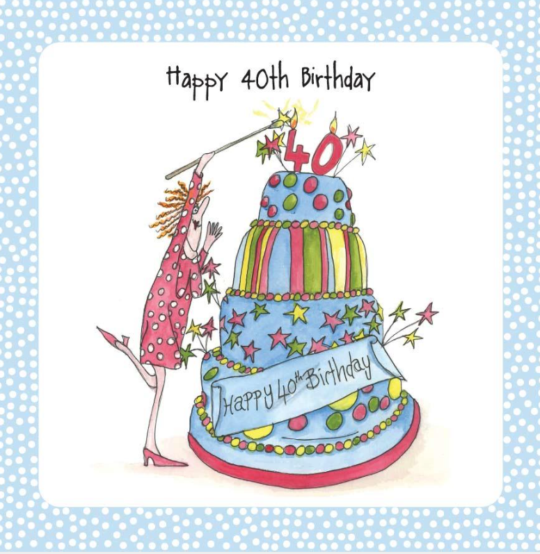Camilla & Rose Birthday Card -40th Birthday Cake