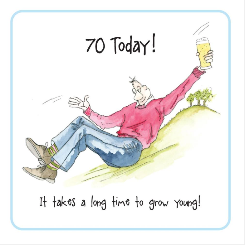 Camilla & Rose Age Birthday Card -70th Birthday Long Time to Grow Young