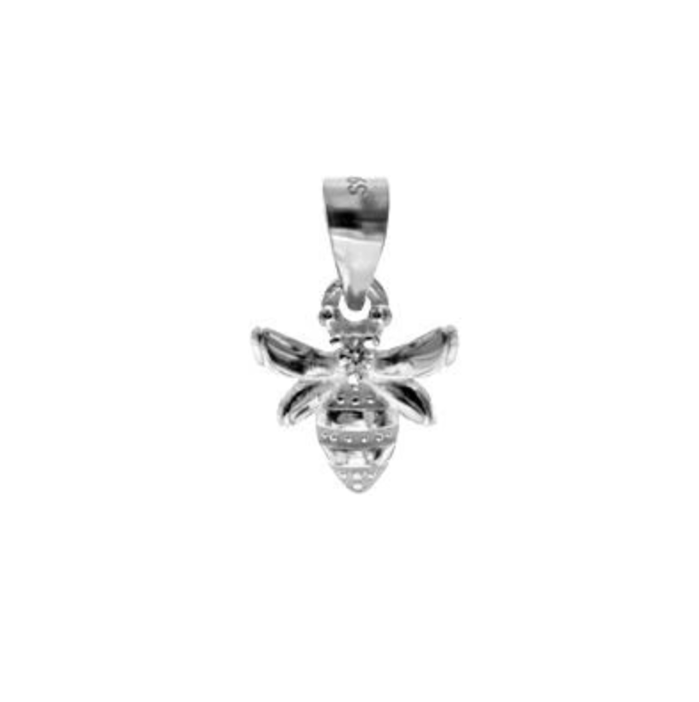 Kali Ma Tiny Silver Bee CZ Crystal Pendant - Sterling 925 Silver