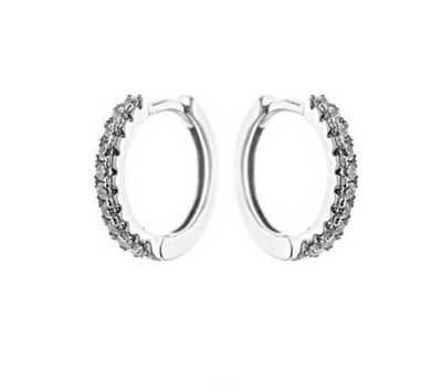 Kali Ma Pave Crystal Sleeper Hoop Earrings - Sterling 925 Silver