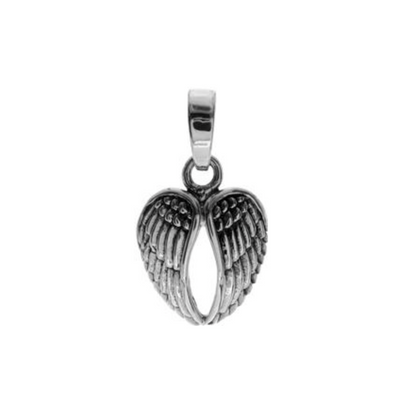 Kali Ma Oxidised Silver Angel Wings Pendant - Sterling 925 Silver