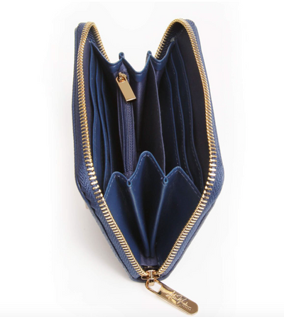 Alice Wheeler Bee Bromley Zip Purse - Navy Blue