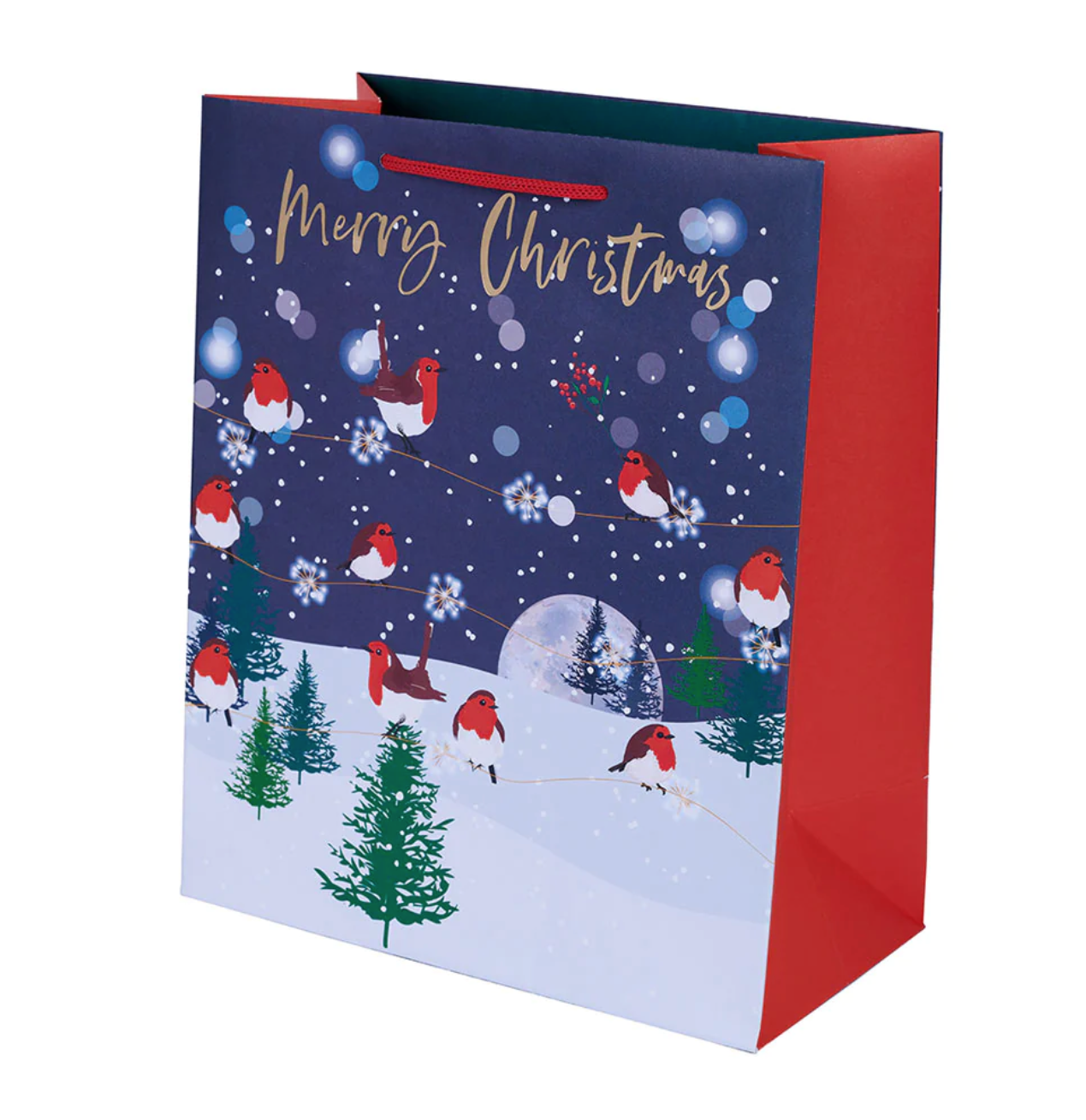 Belly Button Robins 'Merry Christmas' Gift Bag -Medium