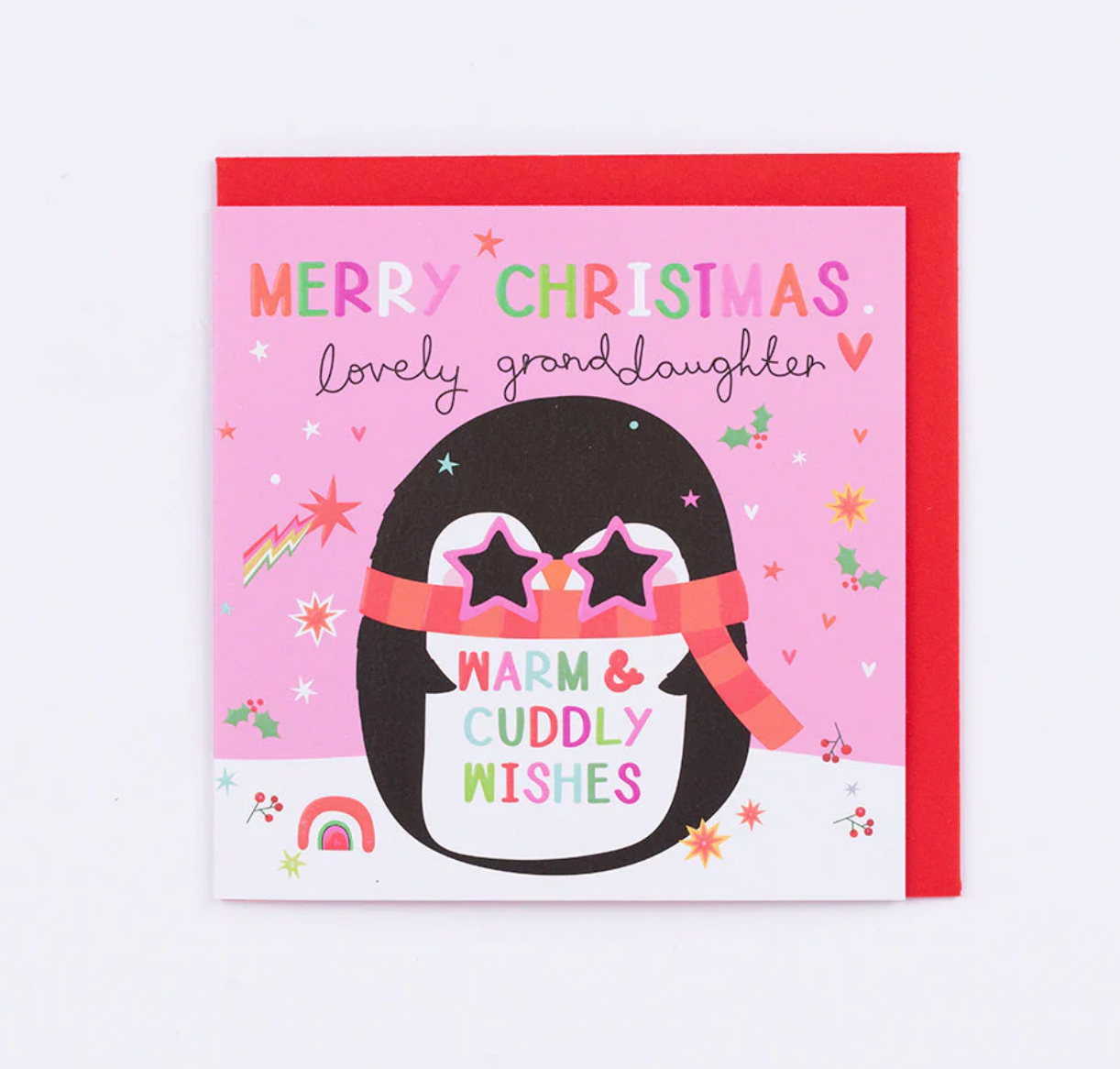 Belly Button Lovely Granddaughter Penguin Small Christmas Card