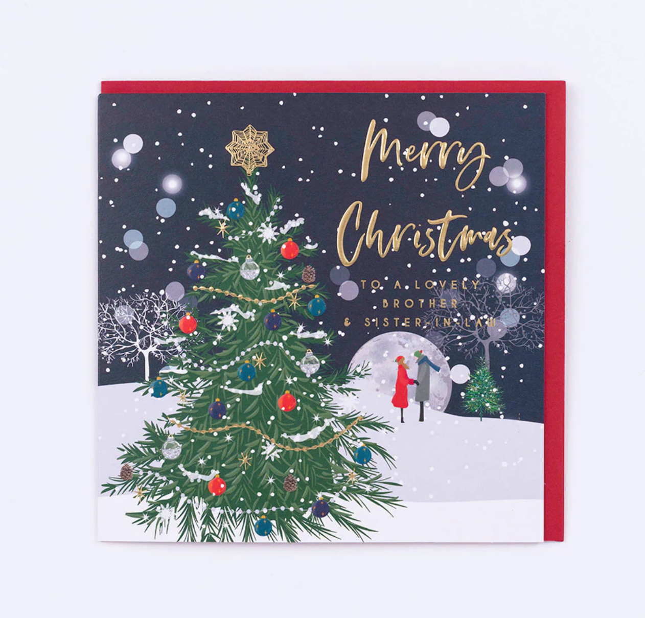 Belly Button Lovely Brother & Sister-in-Law Christmas Tree Card