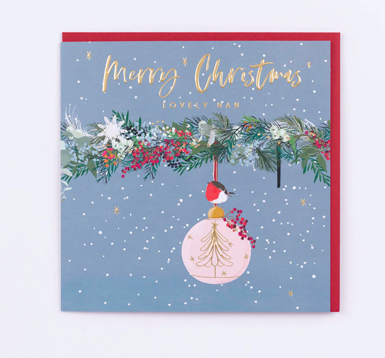 Belly Button Lovely Nan Robin Christmas Card