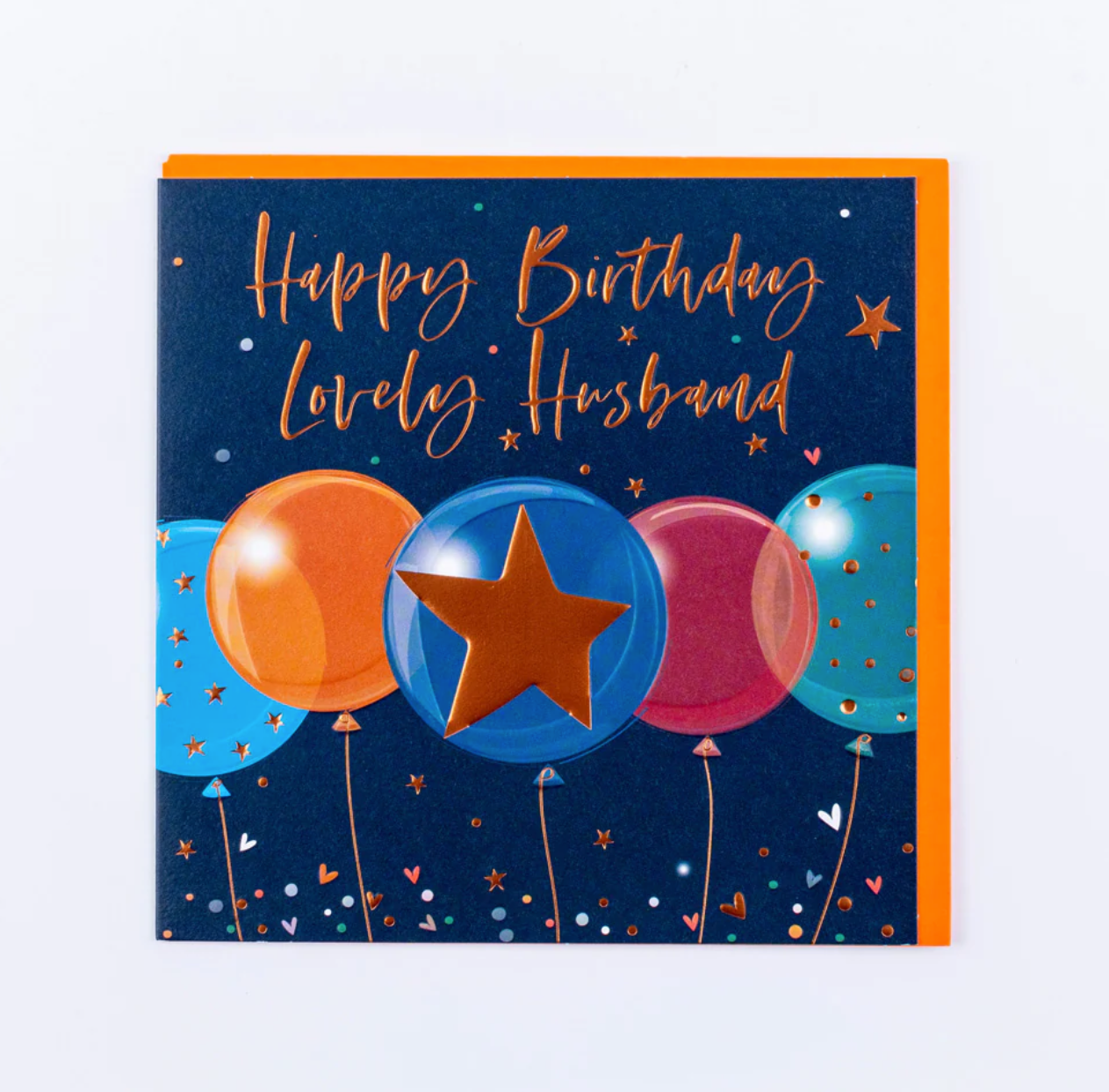 Belly Button Happy Birthday Husband Balloons Card