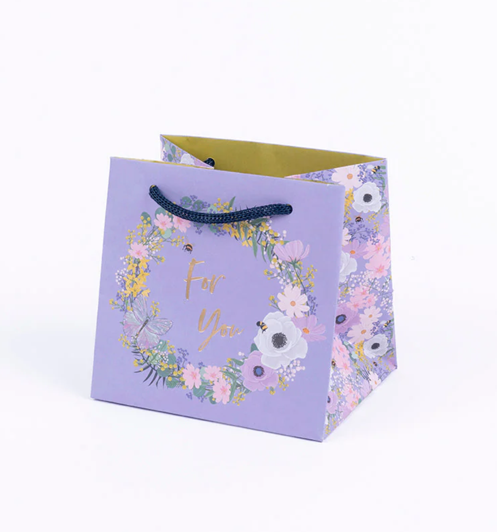 Belly Button Elle Floral Lilac Wide Mug Gift Bag - Small