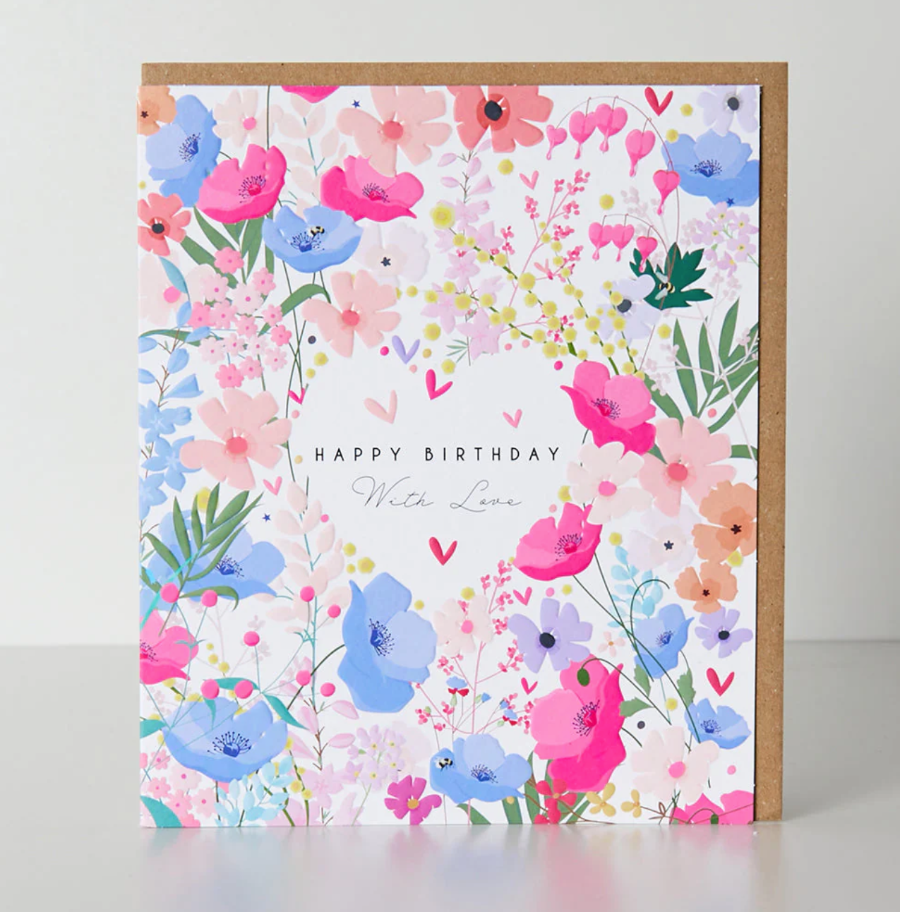 Belly Button Happy Birthday With Love Floral Card