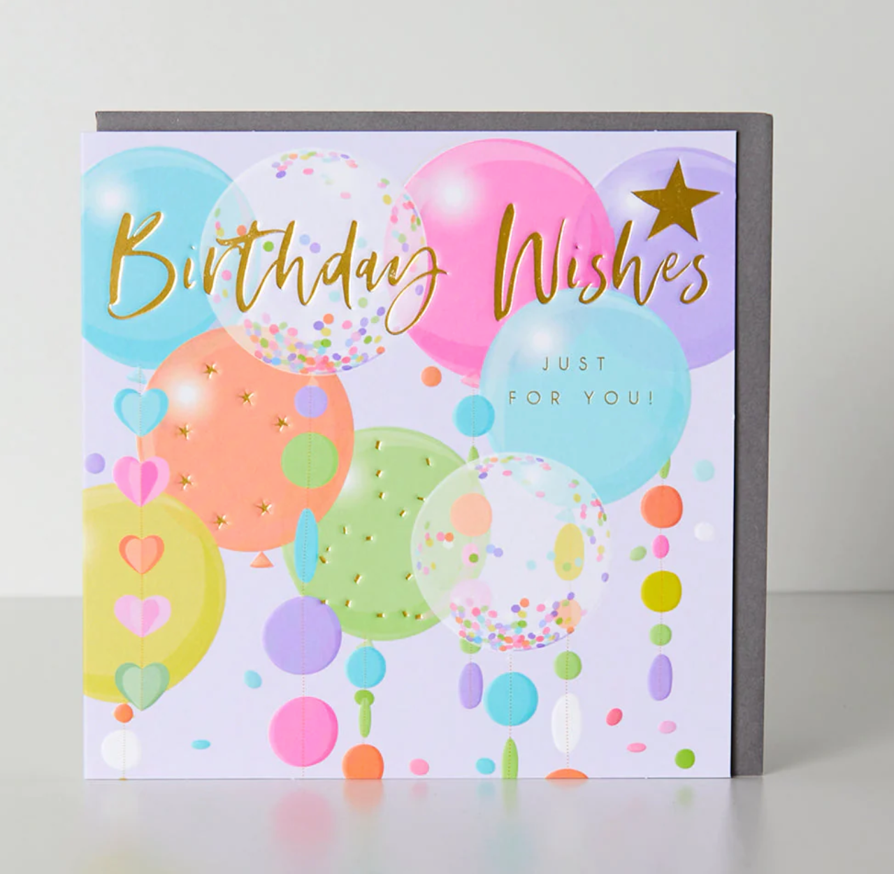 Belly Button Birthday Wishes Just For You Multicoloured Balloons Birthday Card