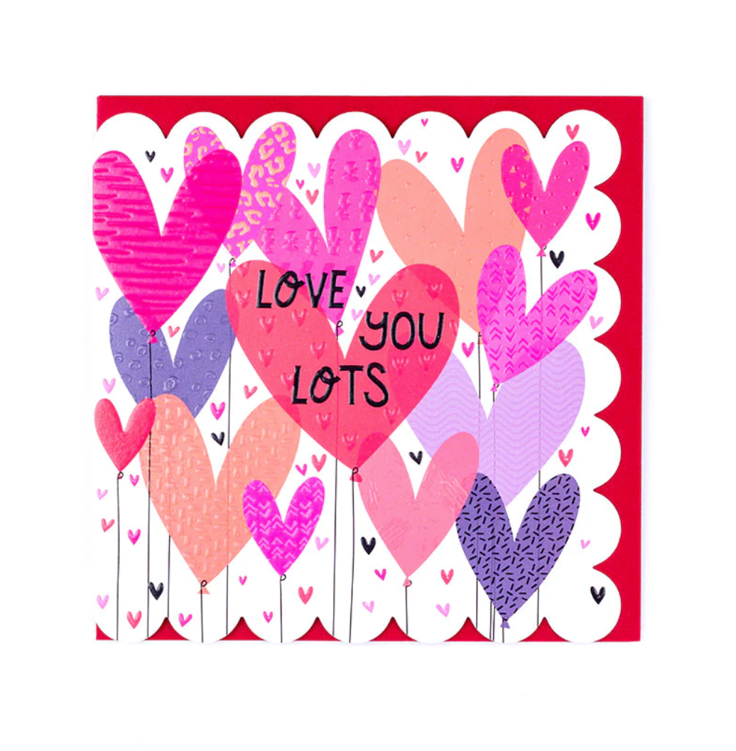 Belly Button Love You Lots Hearts Scalloped Edge Blank Card