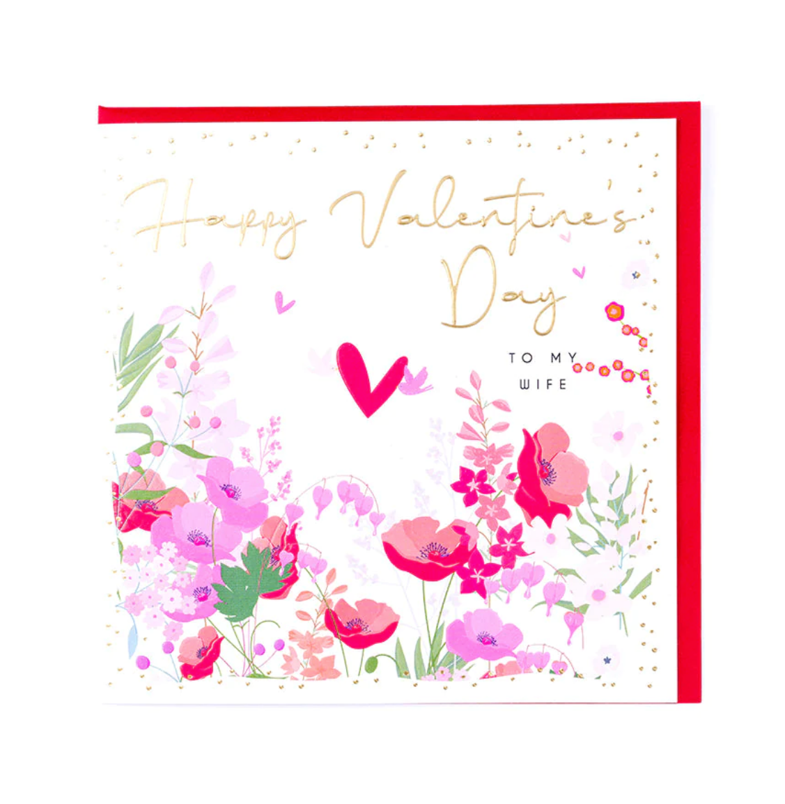 Belly Button Happy Valentines Day to My Wife Floral Large Card