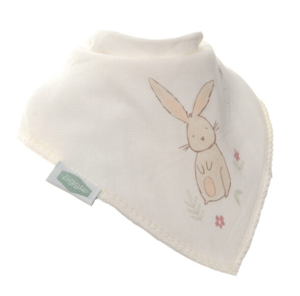 Ziggle Cream Bunny Dribble Bib