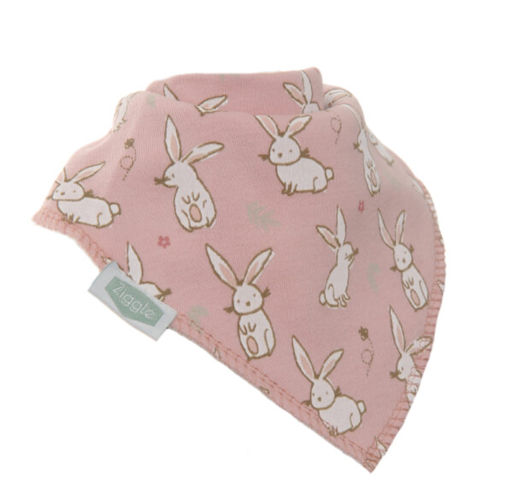 Cute Bunnies Pink Dribble Bib