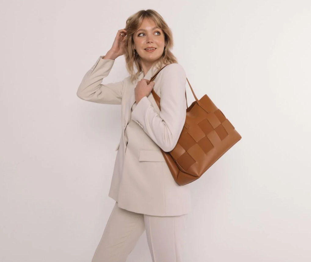 Alice Wheeler Milan Tote Handbag - Nappa Collection - Tan