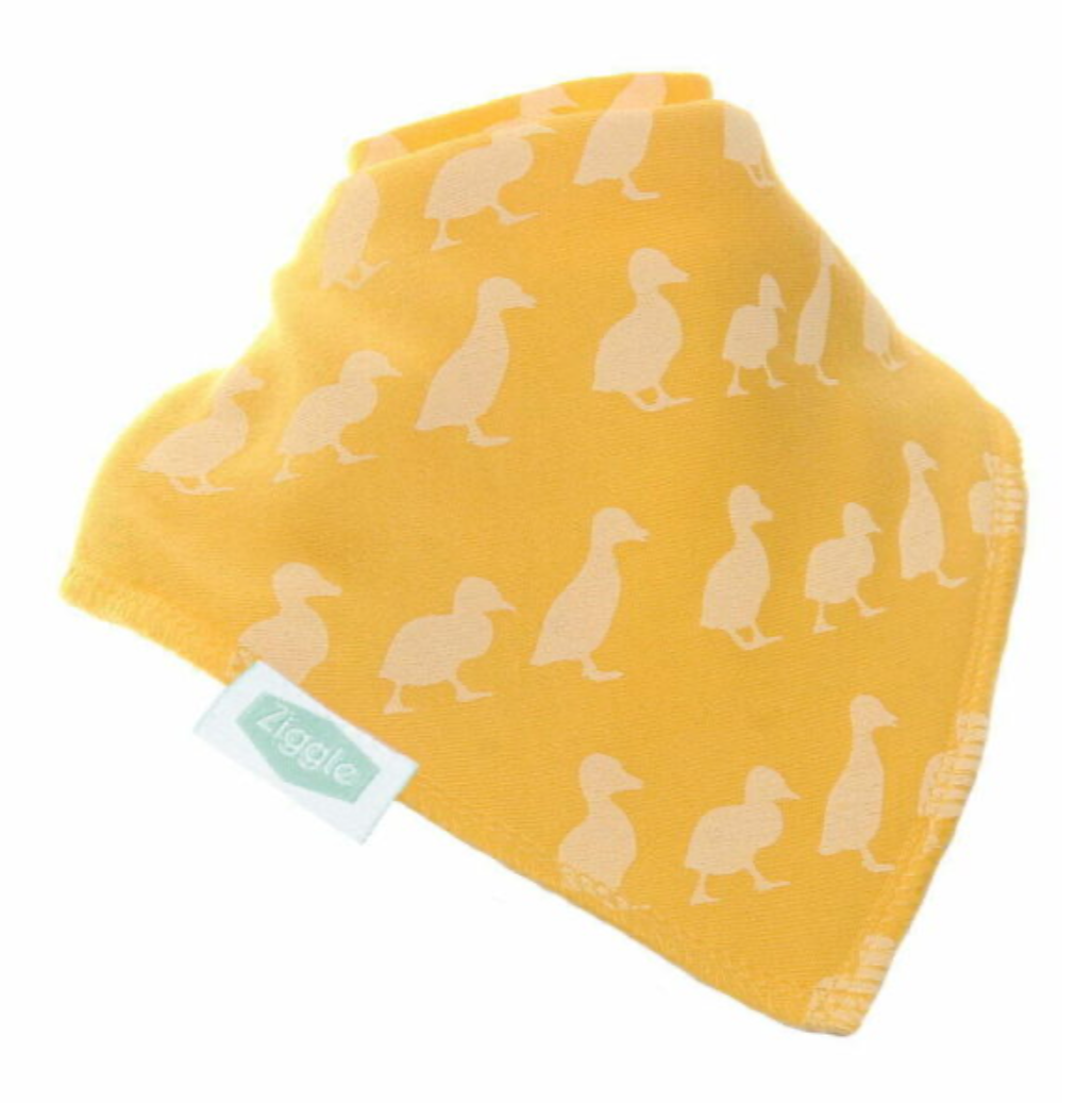 Ziggle Waddling Ducks Yellow Dribble Bib