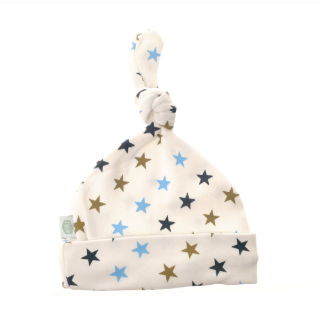 Ziggle Blue & Beige Stars Cotton Hat