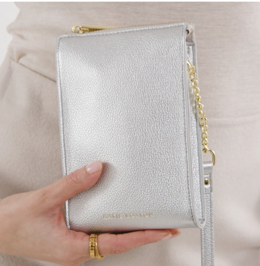 Katie Loxton Zana Mini Slim Phone Crossbody Bag - Silver