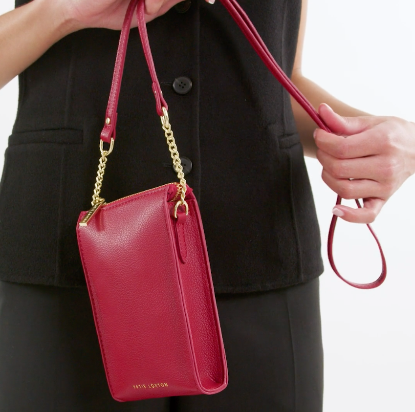 Katie Loxton Zana Mini Slim Phone Crossbody Bag - Garnet Red