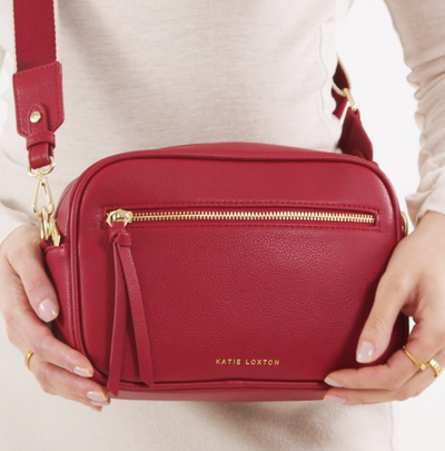 Katie Loxton Hallie Double Strap Crossbody Bag - Garnet Red