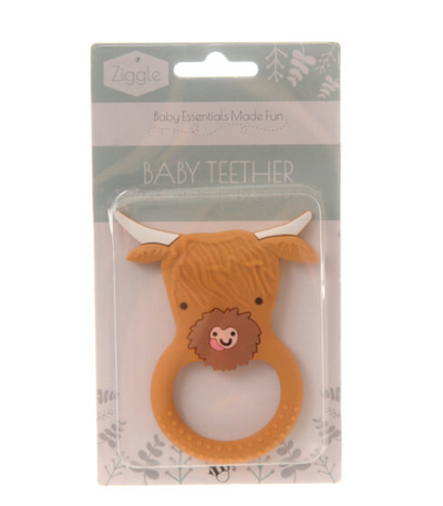 Ziggle Highland Cow Teether Toy