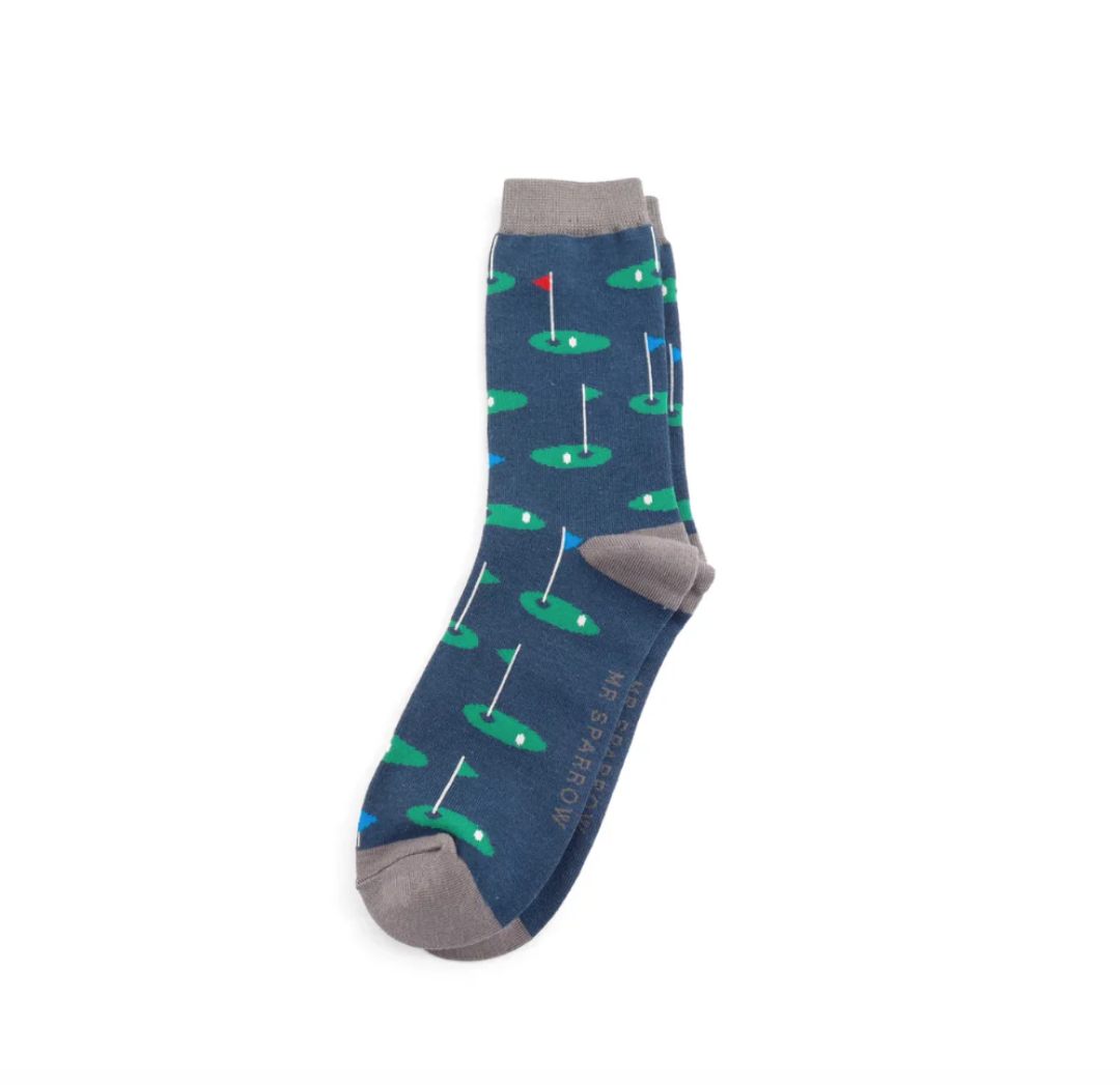 Mr Sparrow MENS Bamboo Ankle Socks - Golf - Navy