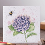 'The Busy Bee' Hydrangea & Bee Blank Card - Wrendale Designs