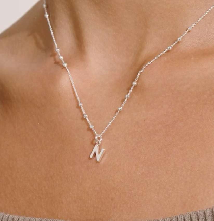Joma Jewellery Alphabet - A Little - N - Silver Plated Necklace