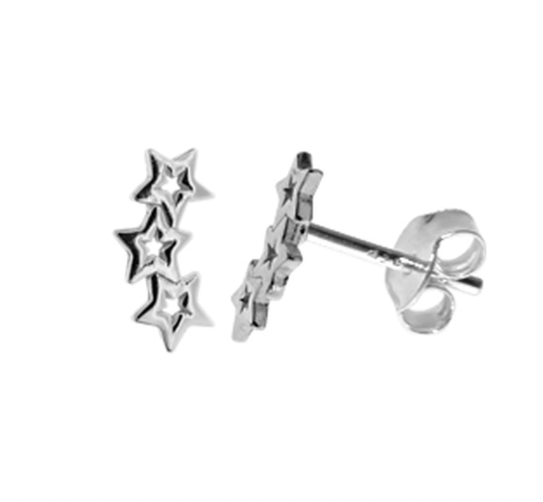Kali Ma Sterling Silver Maura Triple Open Star Stud Earrings