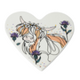 Highland Cow - Signature Porcelain Heart Coaster - Belly Button