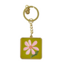 Belly Button - Olive Flower - Metal Keyring