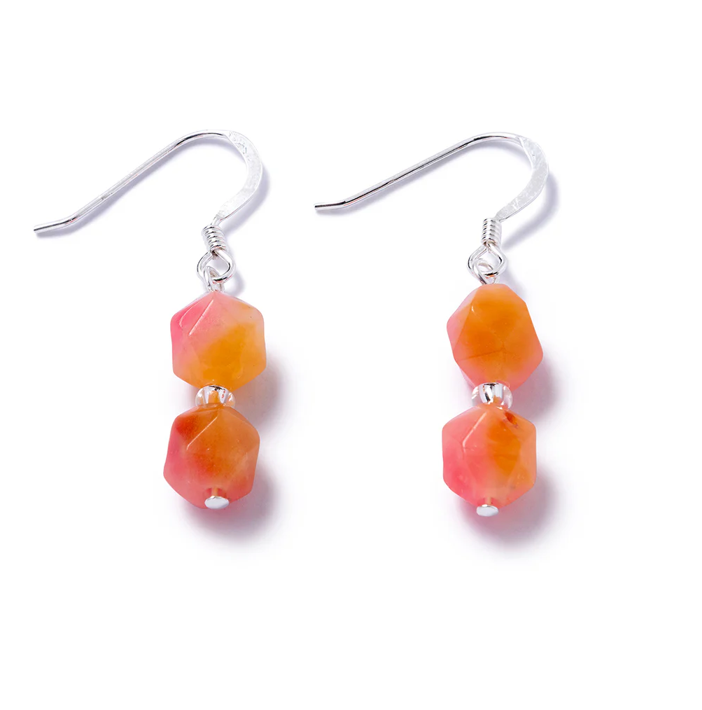 Carrie Elspeth - Sunset Jade- Drop Earrings
