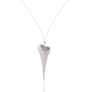 Carrie Elspeth Elongated Silver Heart Necklace