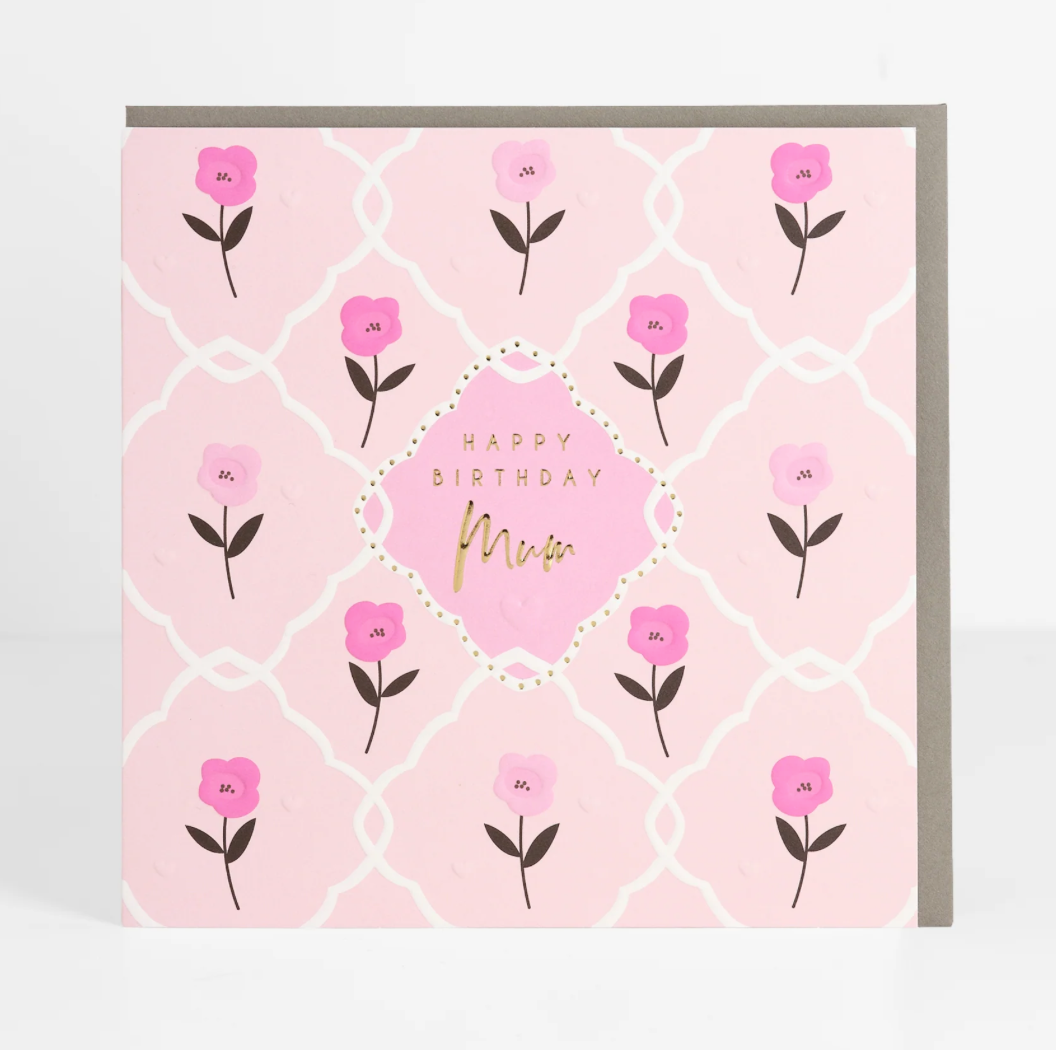 Happy Birthday Mum Pink Floral Card - Belly Button
