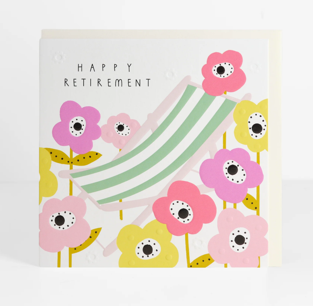 Happy Retirement Deckchair Florals Card - Belly Button