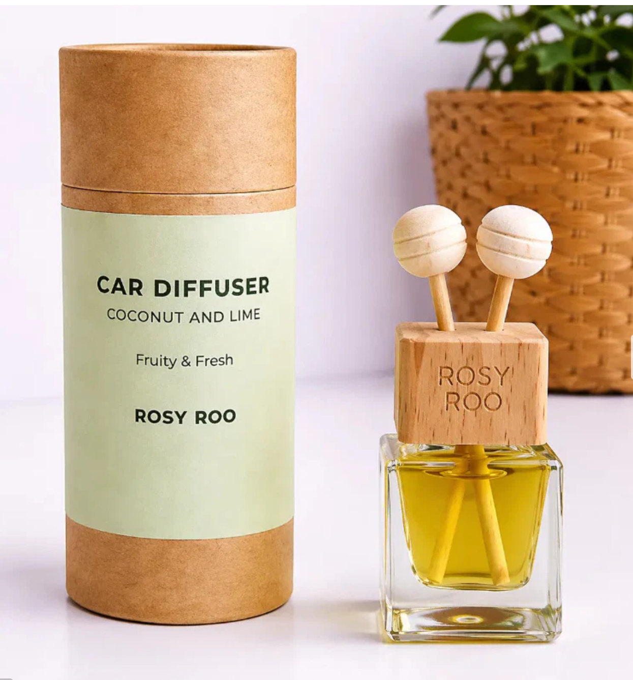 Car Diffuser - Coconut &amp; Lime - Rosy Roo - Luxury Car Fragrances