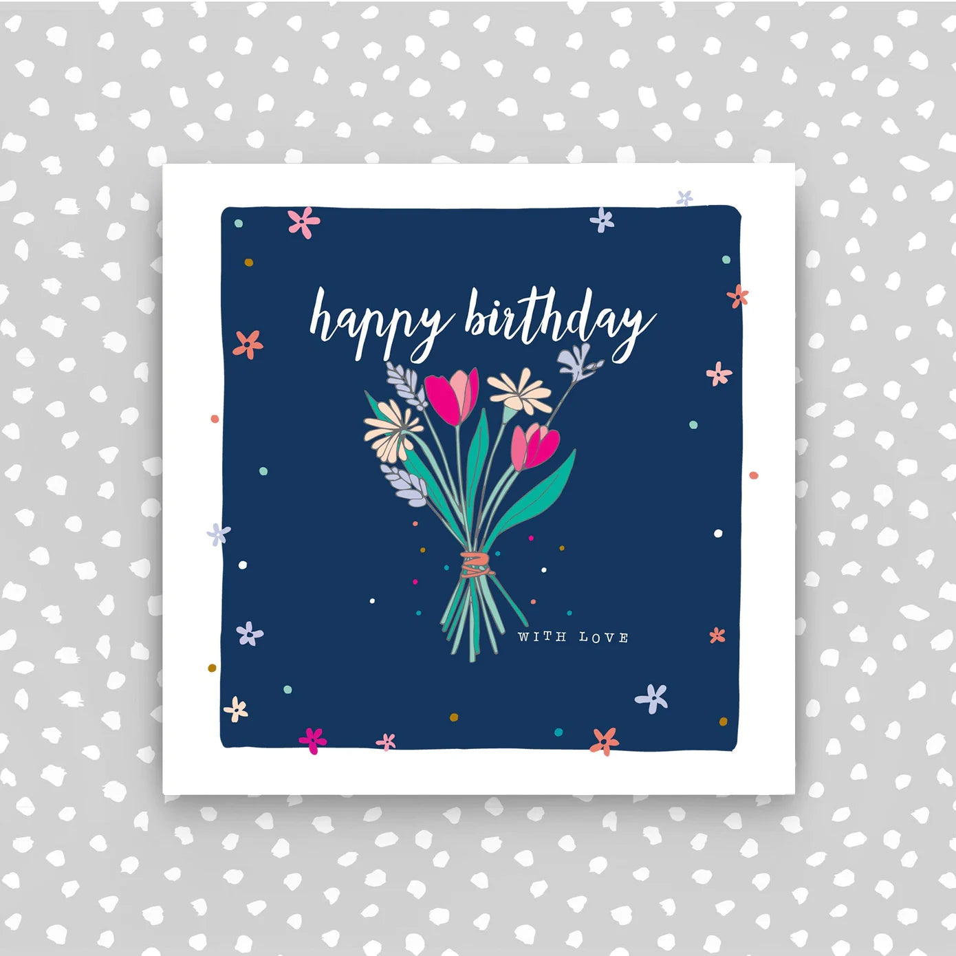 Molly Mae Navy Floral Happy Birthday Small Card