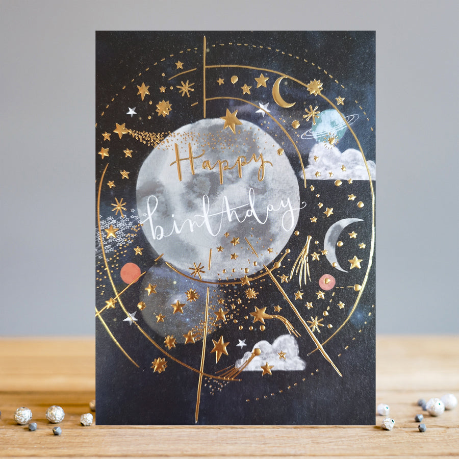 Louise Tiler Happy Birthday Space & Moons Card