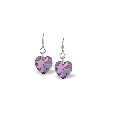 Byzantium Austrian Crystal Heart Drop Earrings -Vitrail Light