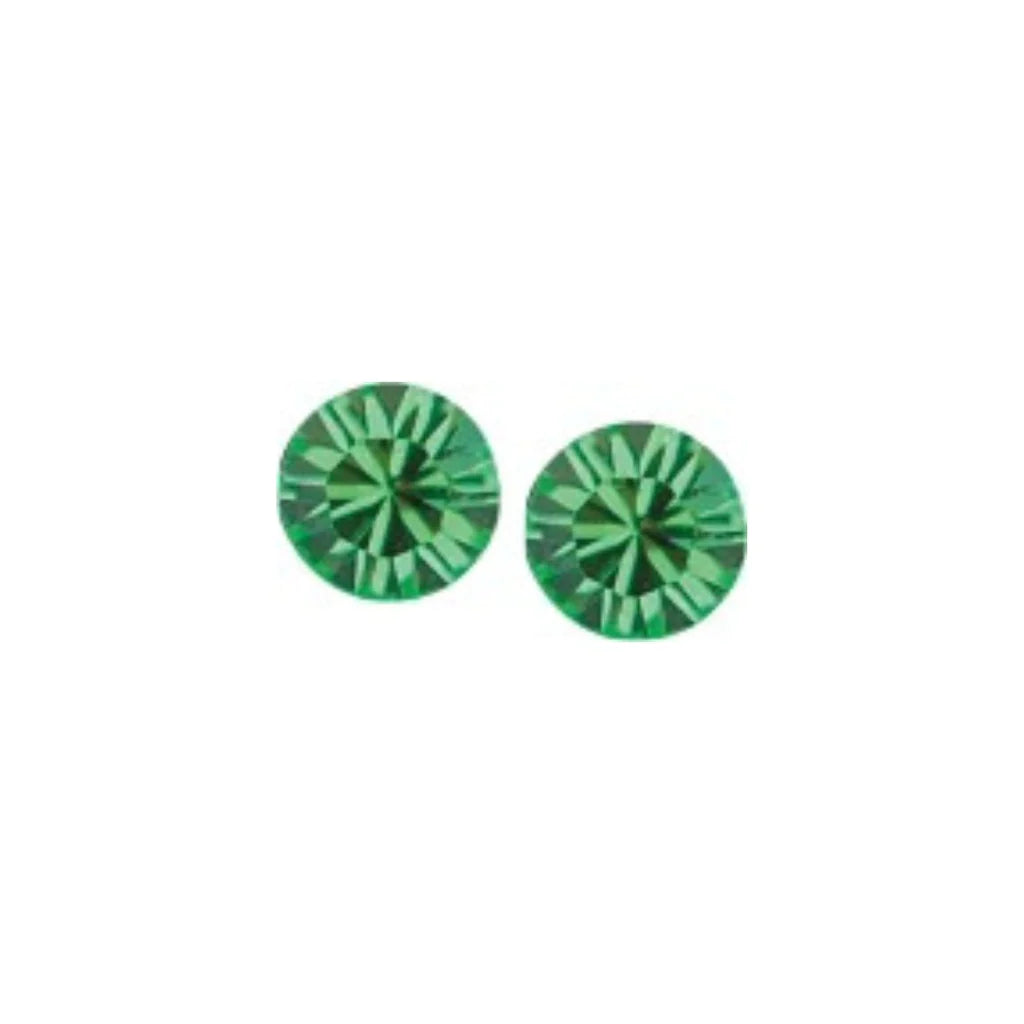 Byzantium 6mm Austrian Crystal Studs - Chaton - Peridot Green