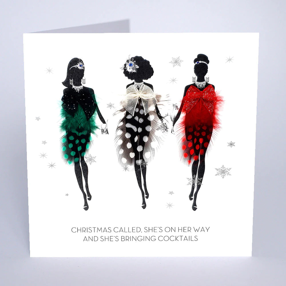 Five Dollar Shake -Christmas Called Bringing Cocktails Christmas Card