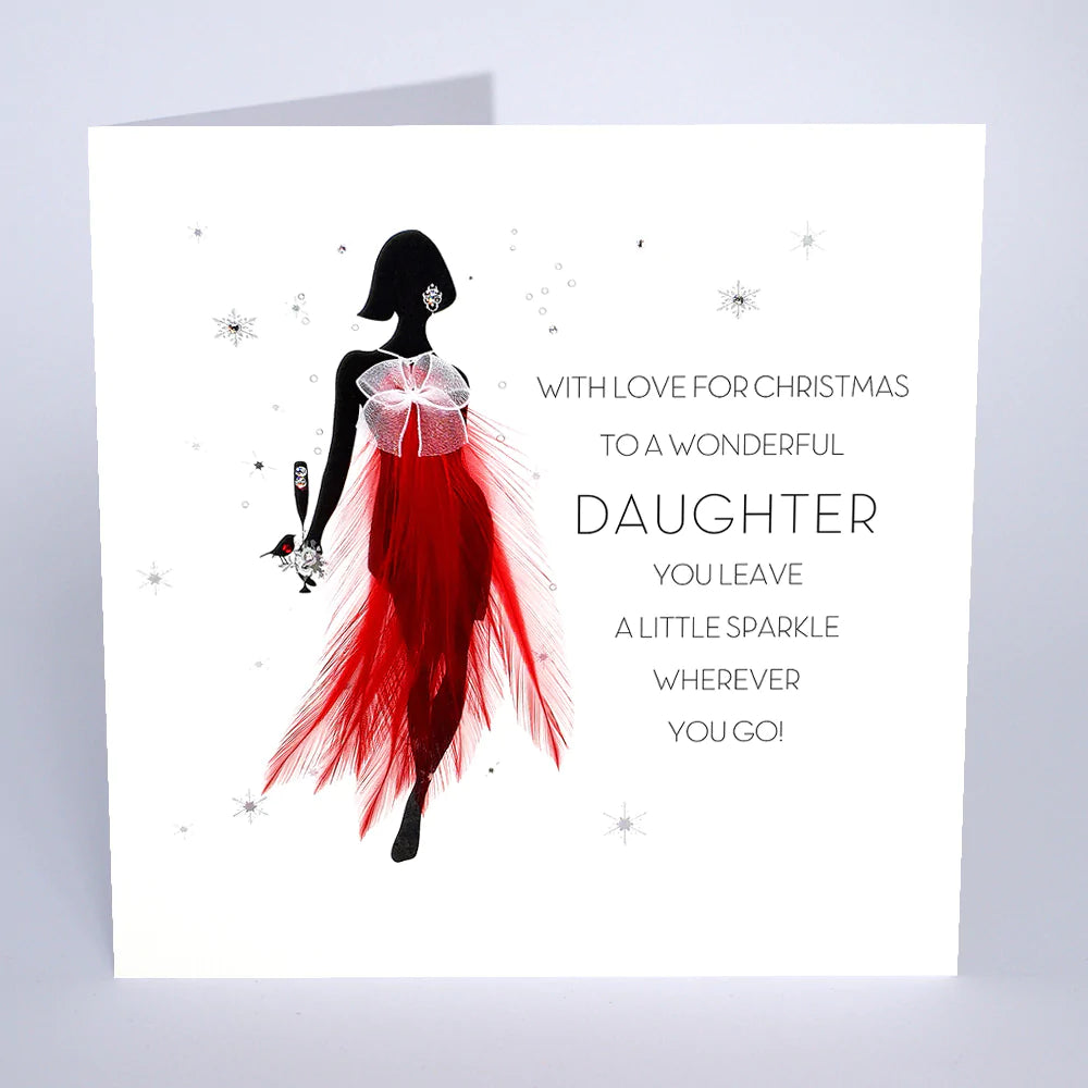 Five Dollar Shake -Wonderful Daughter Leave a Little Sparkle Christmas LARGE Card